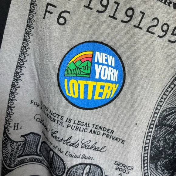 “Retire Early!” Vintage New York Lottery T Shirt 💸 - Picture 2 of 7
